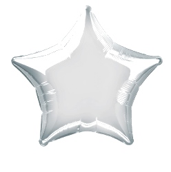 Foil Balloon Star Solid Metallic Silver 