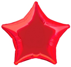 Foil Balloon Star Solid Metallic Red 
