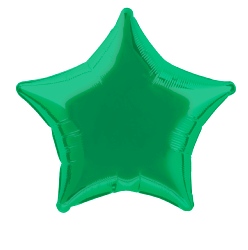 Foil Balloon Star Solid Metallic Green 