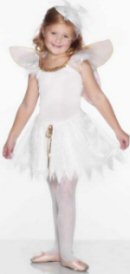 Child's Woodland Fairy Costume White Dress, MEDIUM - 6-8 