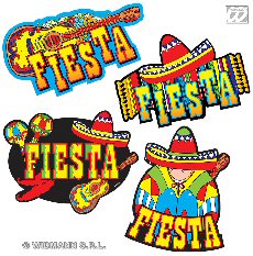 Mexican Party 'Fiesta' Decorations Set Of 4 Cardboard CutOuts (1)