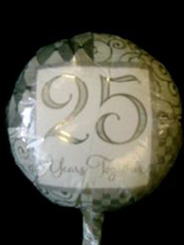 Foil Balloon '25 YEARS TOGETHER' Silver Anniversary 