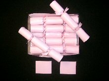 Wedding Crackers In Pink With Pink Ribbon Attached