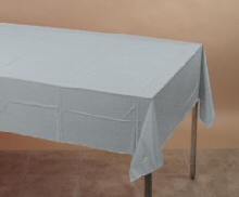 Silver Plastic Tablecover  137cm x 274cm