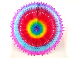 Decoration Big Sun Multi Coloured Honeycomb Hanging Fan