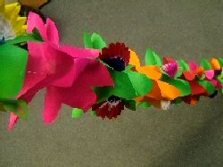 Decoration 'Flower' With Honeycomb Assorted Colour Garland