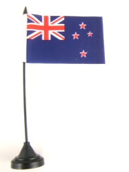 New Zealand Table Flag with Stick and Base