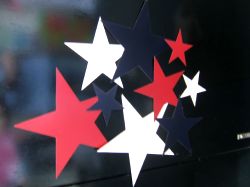 Cardboard Stars Red - White And Blue