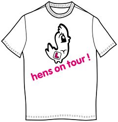 T-Shirt - Hen - Hens On Tour! Medium