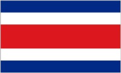Costa Rican Flag 5ft x 3ft  With Eyelets For Hanging