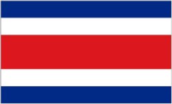 Costa Rican Flag 5ft x 3ft  With Eyelets For Hanging