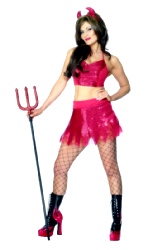 Sexy Devil Costume, Top, Skirt & Headband Size One Size  (Qty per unit: 1)