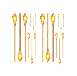 Tiki Torch Props (18 In A Pack)