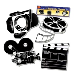 Black and White Movie Set Cutouts 