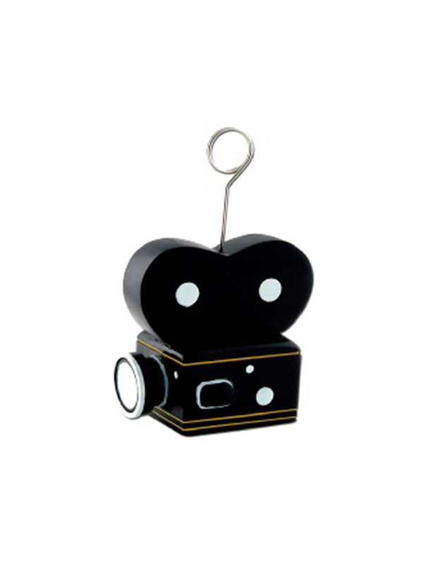 Balloon Weight/Photo Holder Camera Black And Gold