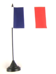 France Table Flag with Stick and Base