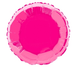 Foil Balloon Round Solid Metallic Hot Pink