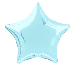 Foil Balloon Star Solid Metallic Baby Blue 