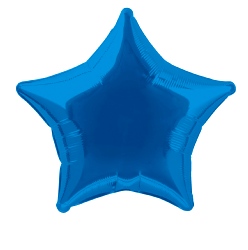 Foil Balloon Star Solid Metallic Royal Blue 