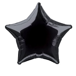Foil Balloon Star Solid Metallic Black 