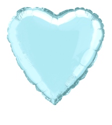 Foil Balloon Heart Solid Metallic Baby Blue  