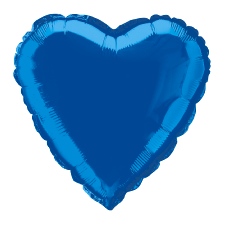 Foil Balloon Heart Solid Metallic Royal Blue 