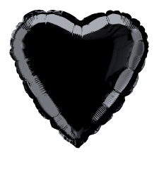 Foil Balloon Heart Solid Metallic Black 