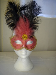 Deluxe Pink Eyemask With Glitter And Feathers (1)