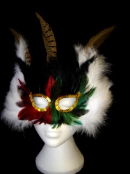 Multi Coloured Feathered Mask (1)