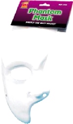 Mask White For Own Decoration Phantom Mask 1/2 Face Plastic