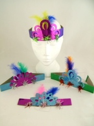 Holographic Fringed Tiaras 8" Assorted Colours Pack of 100