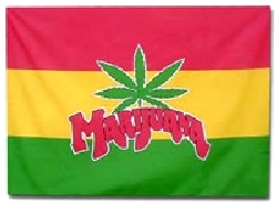 Marijuana Flag 5ft x 3ft  With Eyelets For Hanging