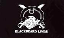 Blackbeard Lives Pirate Flag 5ft x 3ft  With Eyelets For Hanging