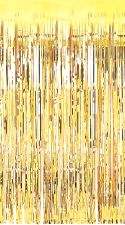 Foil Slashed Curtains Gold  