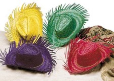 Coloured Straw Beachcomber Hats - Pack of 4