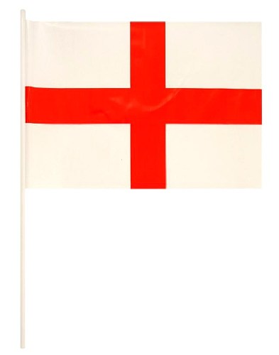 St. George's/England Plastic Hand Held Flag (Size 29cm L x 17cm W)