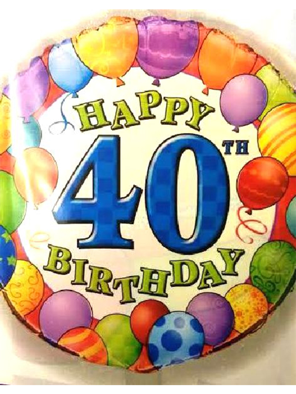 Happy 40th Birthday Balloon with Balloon Border
