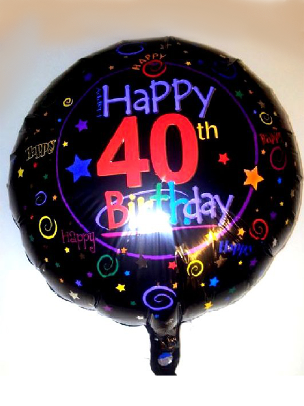 Foil Balloon 40th BIRTHDAY Black 