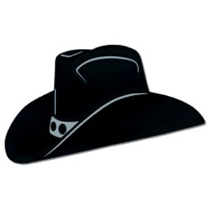 Black Foil Cowboy Hat Silhouette (2 Per Pack)