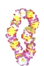 Hawaiian Lei Garland Luxury Rainbow Silky Flowers