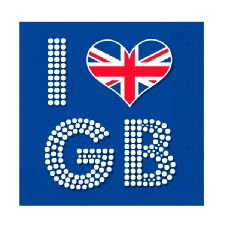 Union Jack I Love GB Napkins - 16 per pack 