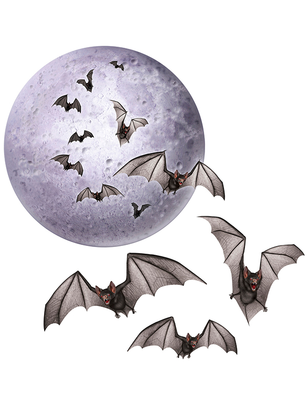 Moon & Bat Cutouts 8½"-18"