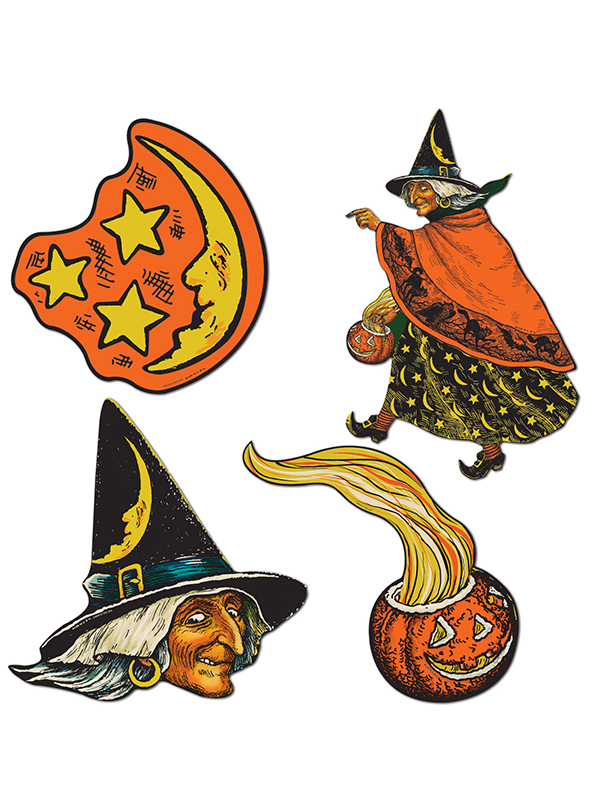 Vintage Halloween Cutouts 6½" - 10½"