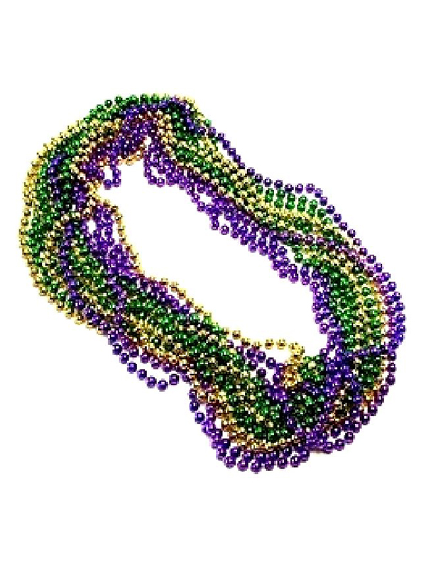 Metallic Mardi Gras Party Beads  (3 lenghts of Beads per unit ) 