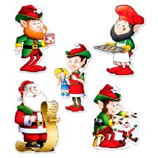 Mini Santa and Elves Cutouts