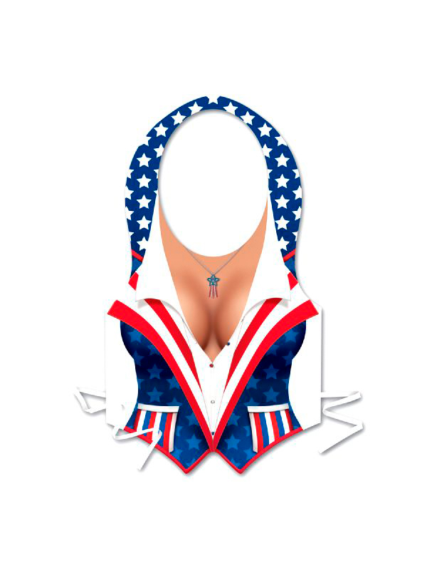 Plastic Female USA Patriotic Vest