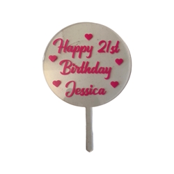 Personalised Clear Perspex Cake Topper