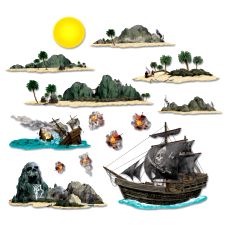 Pirate Ship And Island Props (14 in a pack)