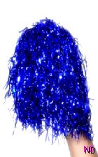 Blue Pom Poms -sold in pairs- Metallic. A Fun Novelty Item 