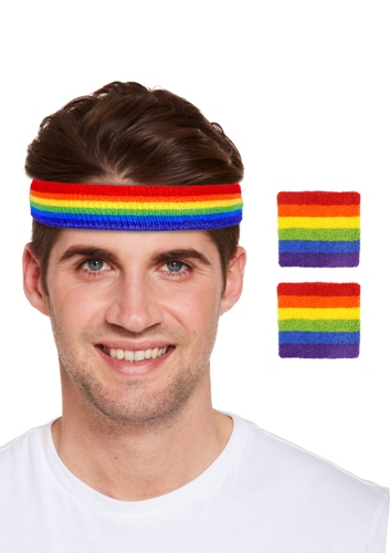 Rainbow Pride Sweatband Set